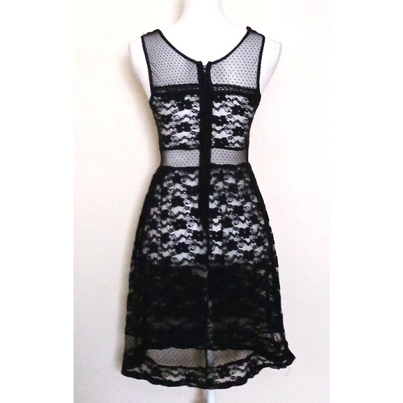 Royal Bones Daang Goodman Blk Sheer Lace Knee Length Dress Sz S Tripp NYC - Picture 5 of 6